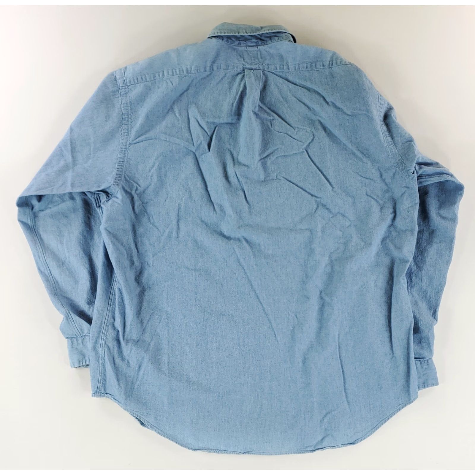Ralph Lauren Ralph Lauren Shirt Chambray Button Down Blue Flesh Pony Mens XL Blue Long Sleeve Regular Size XL Mens Size US XL / EU 56 / 4 - 4 Thumbnail
