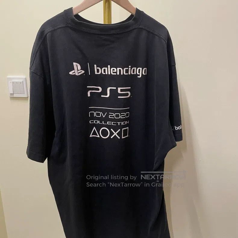 Balenciaga Balenciaga Letter Geometric Pattern Printed Short Sleeve T Size US S / EU 44-46 / 1 - 1 Thumbnail