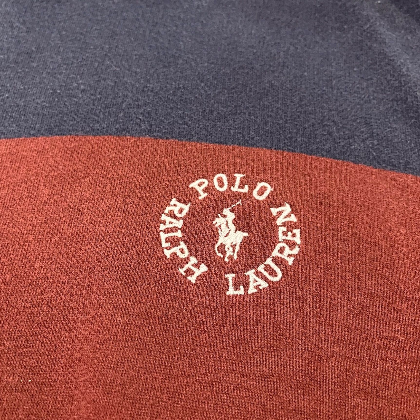 Ralph Lauren Ralph Lauren Sweater Mens Extra Large Red Blue Maroon Stripe Pony Spellout Polo Size US XL / EU 56 / 4 - 3 Thumbnail