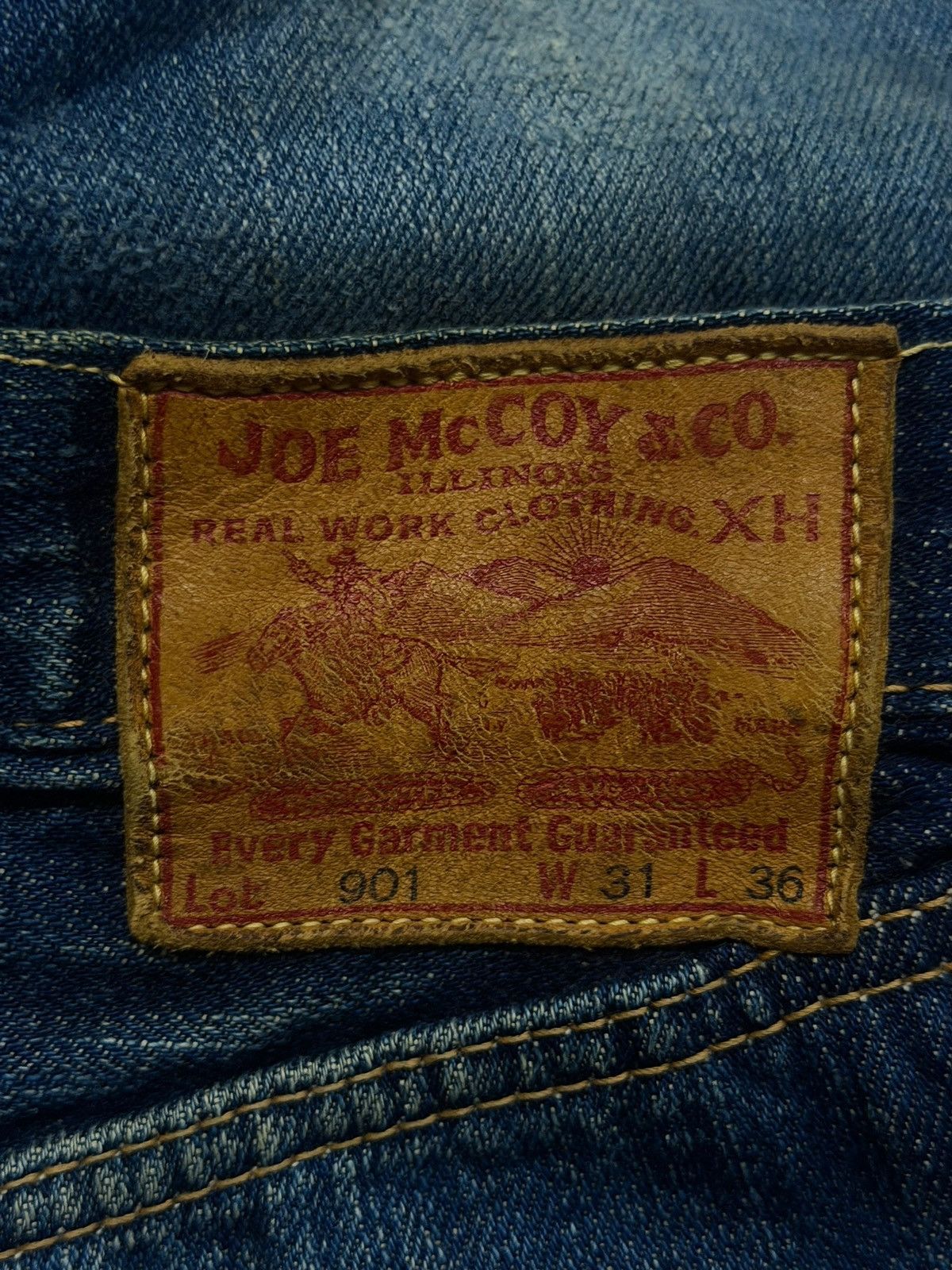 The Real McCoy's Vintage 00s Joe McCoys & Co Lot 901 Selvedge Denim Japan W31 Size US 31 - 13 Thumbnail