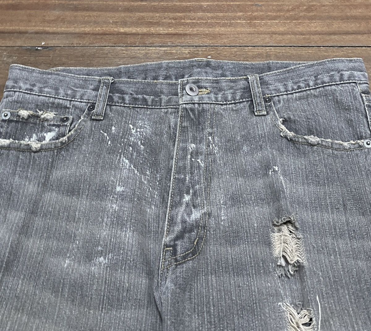 Japanese Brand Very Rare Vintage Japanese Brand Distressed Jeans 1990s Size US 33 - 3 Thumbnail