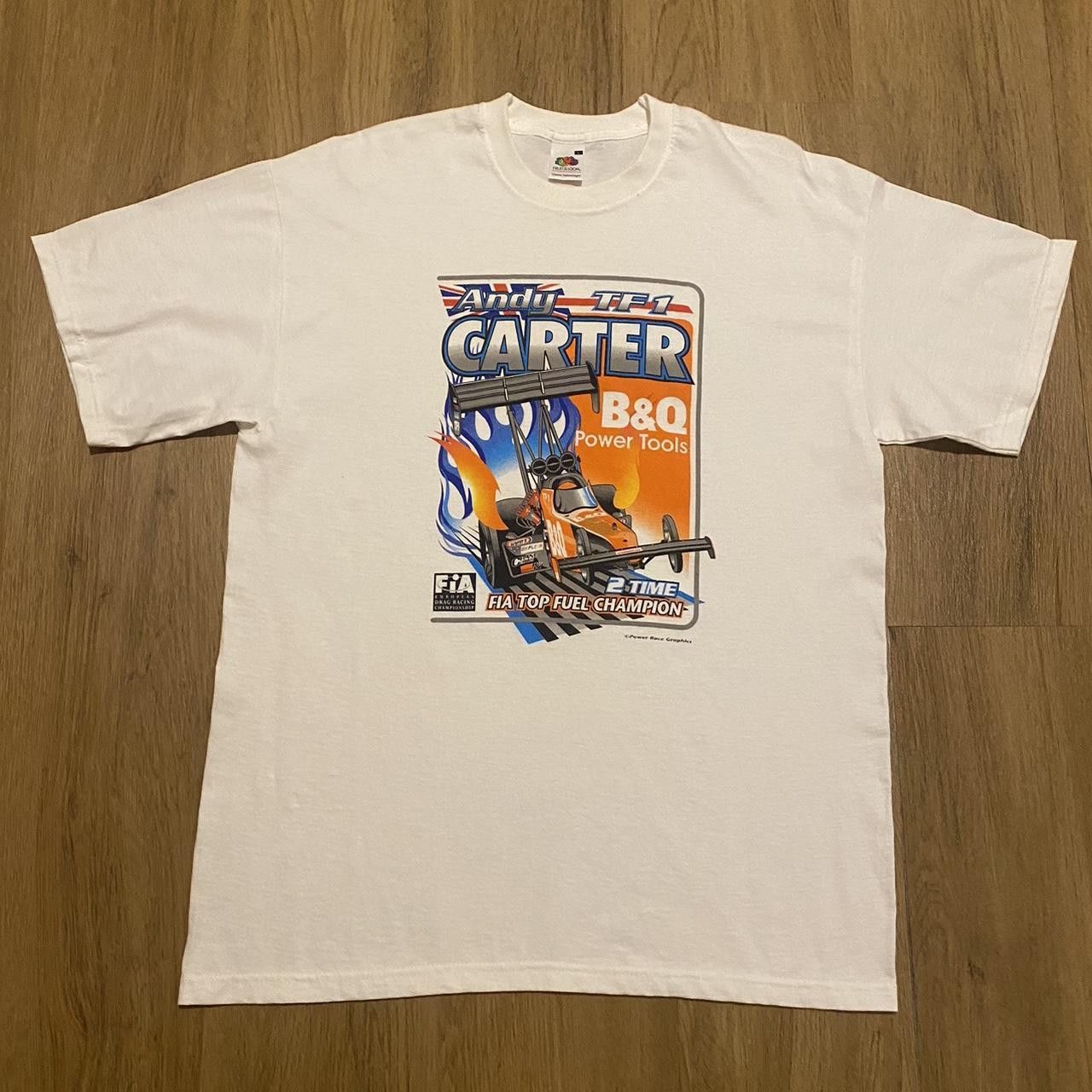 Fruit Of The Loom White Nascar racing tee racing Andy Carte Size US L / EU 52-54 / 3 - 1 Thumbnail