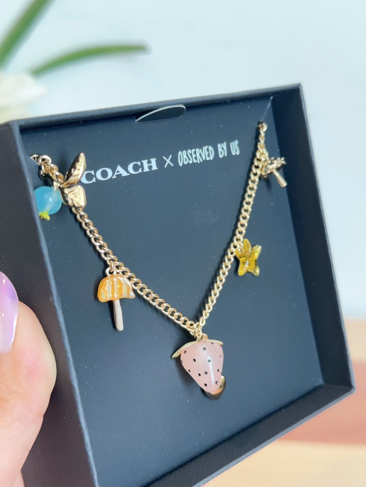 Coach NWT Coach X Observed By Us Strawberry Heart Charm Necklace Size ONE SIZE - 7 Thumbnail