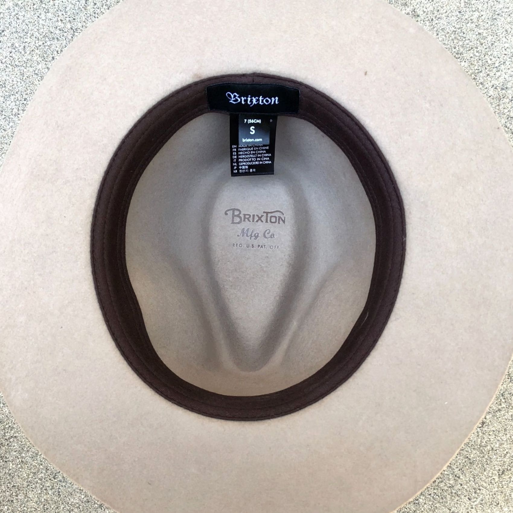 Brixton VINTAGE Brixton Mfg Co Fedora Hat Womens 7 SMALL Beige Wool Felt Cap Wide Brim Size ONE SIZE - 7 Thumbnail
