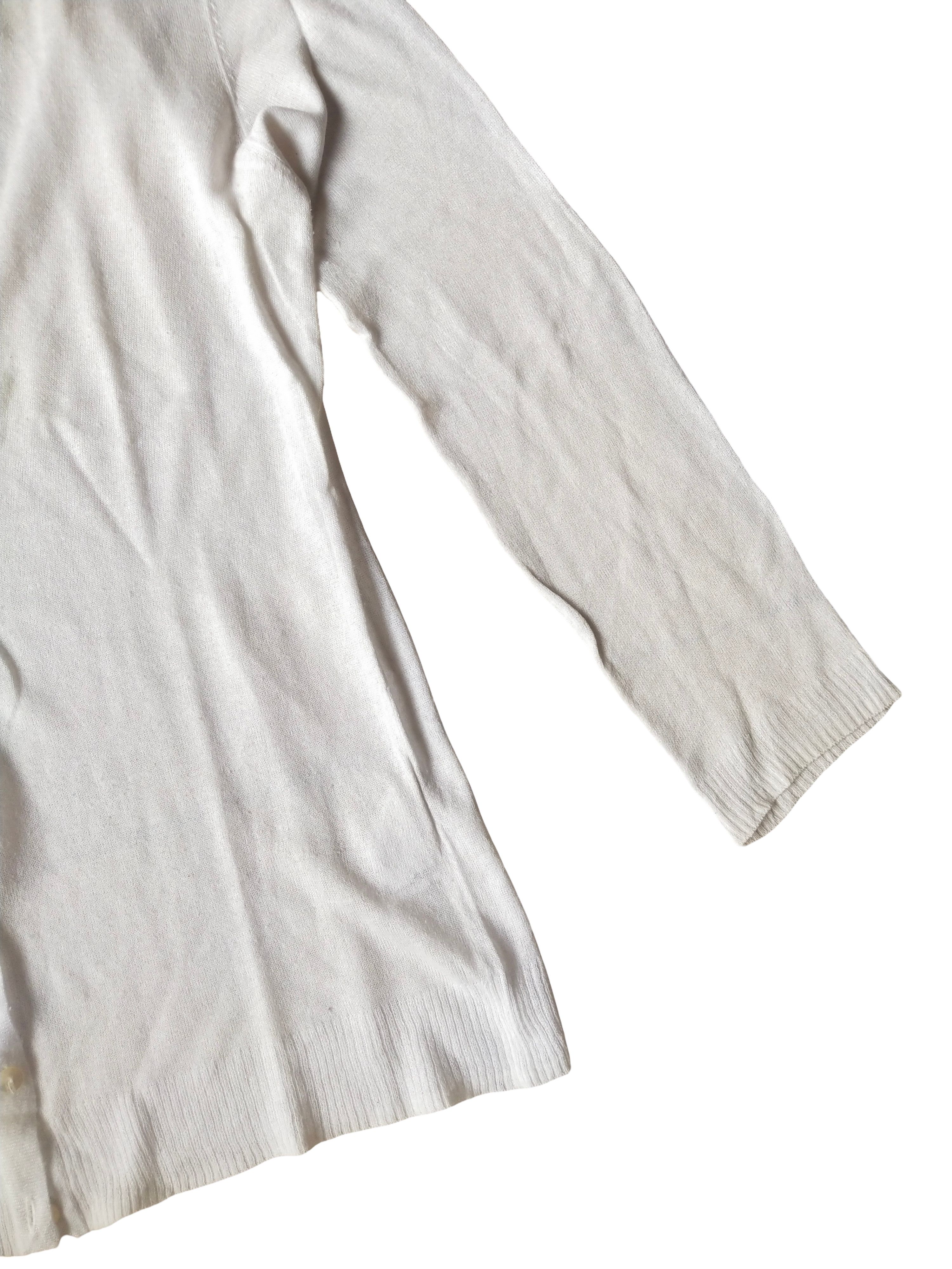 United Arrows United Arrows Lightweight Sheer Rayon V-Neck Cardigan White Size M / US 6-8 / IT 42-44 - 4 Thumbnail