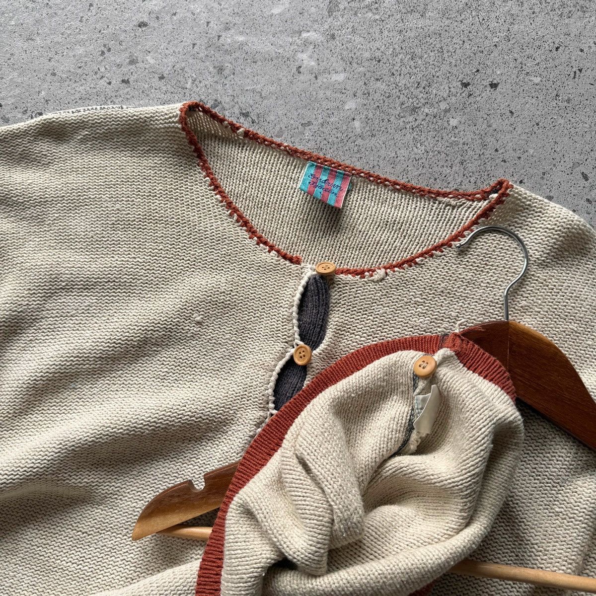Gudrun Sjoden × Vintage Gudrun Sjoden Womens Vintage Beige Knitted LS Sweater Size L / US 10 / IT 46 - 3 Thumbnail