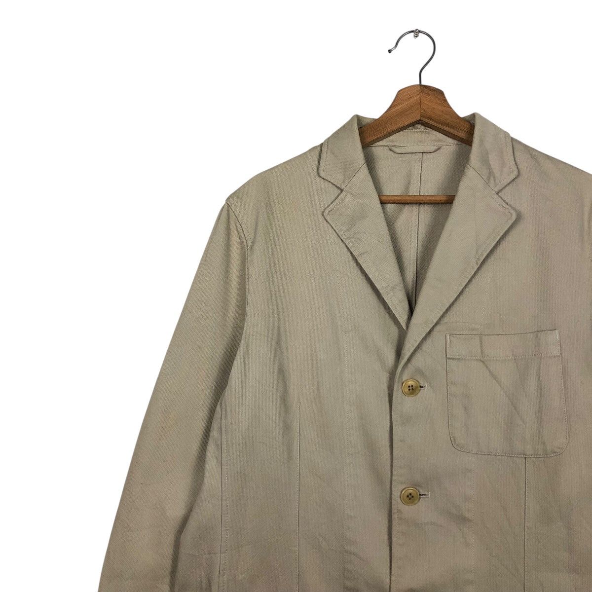 Japanese Brand CK Beige Cotton Twill Blazer / Work Jacket — L Issey Miyake Size US L / EU 52-54 / 3 - 8 Thumbnail