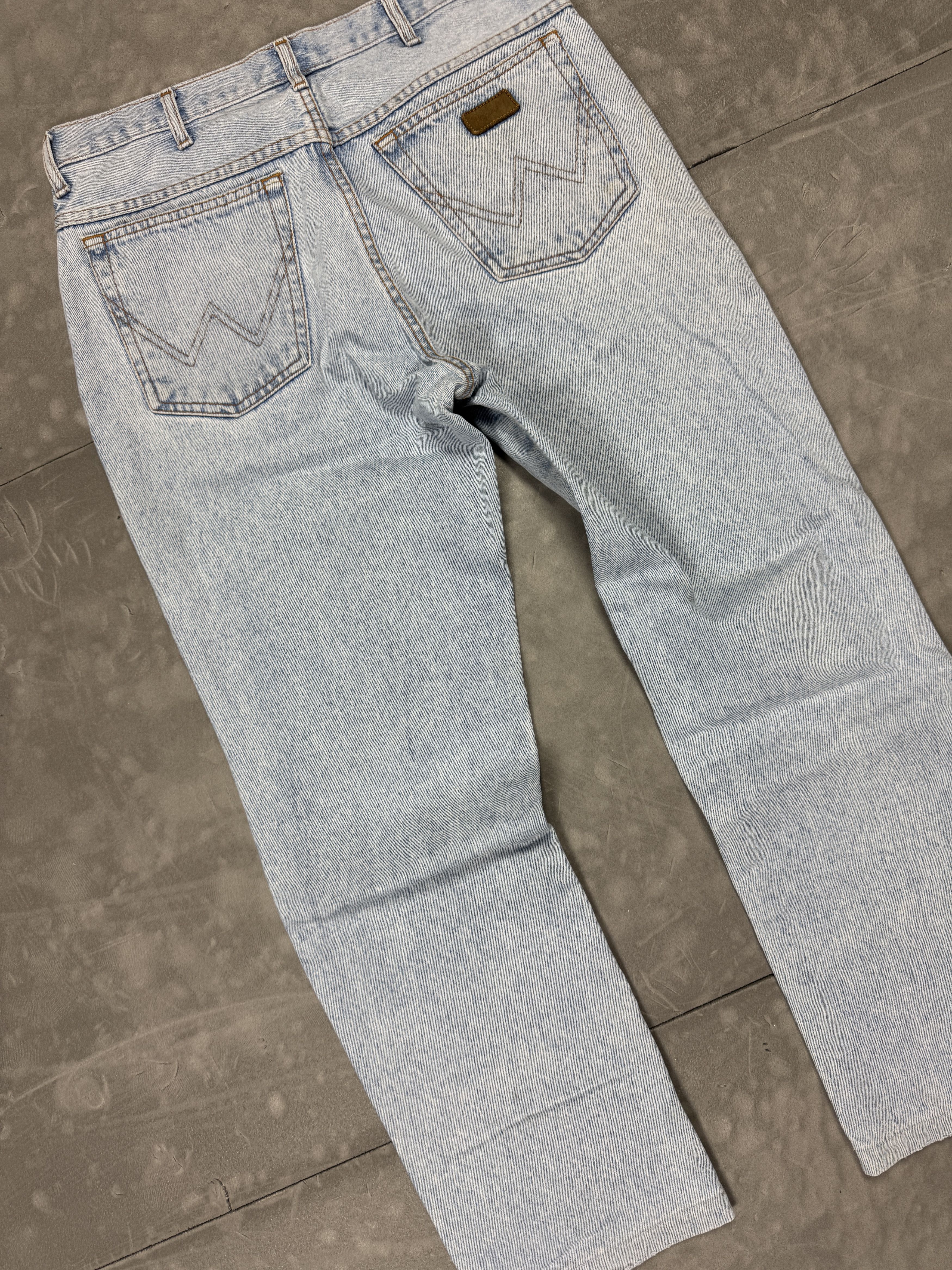 Vintage × Wrangler Vintage Wrangler washed faded denim babyblue 90s baggy Size US 32 / EU 48 - 11 Thumbnail