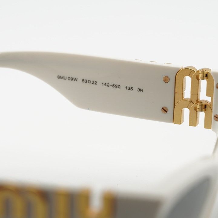 Miu Miu Miu Miu MU09WS 1425S0 Sunglasses White Cat Eye Frame Size ONE SIZE - 8 Thumbnail