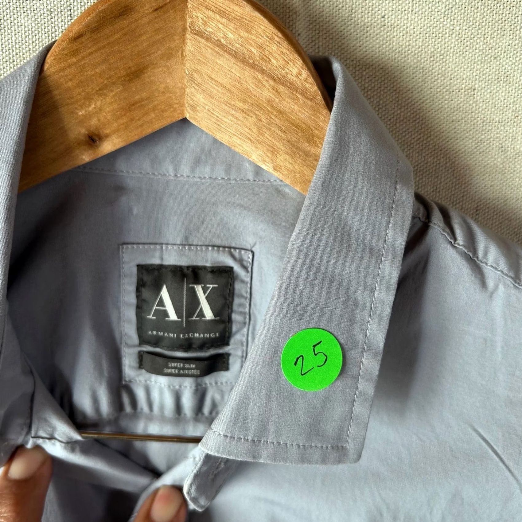 Armani Exchange Armani Exchange Mens Light Blue Long Sleeve Button Down Super Slim Shirt Size US S / EU 44-46 / 1 - 2 Thumbnail