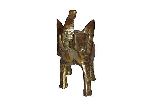 Designer Lucky Brass Elephant Statue Size ONE SIZE - 3 Thumbnail