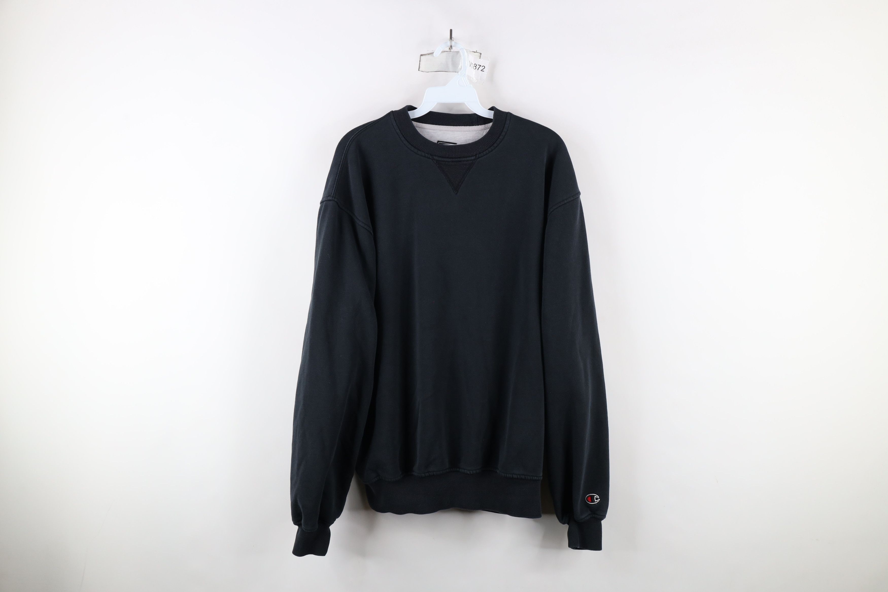 Champion × Vintage Vintage 90s Champion Blank Crewneck Sweatshirt Black Size US M / EU 48-50 / 2 - 1 Thumbnail