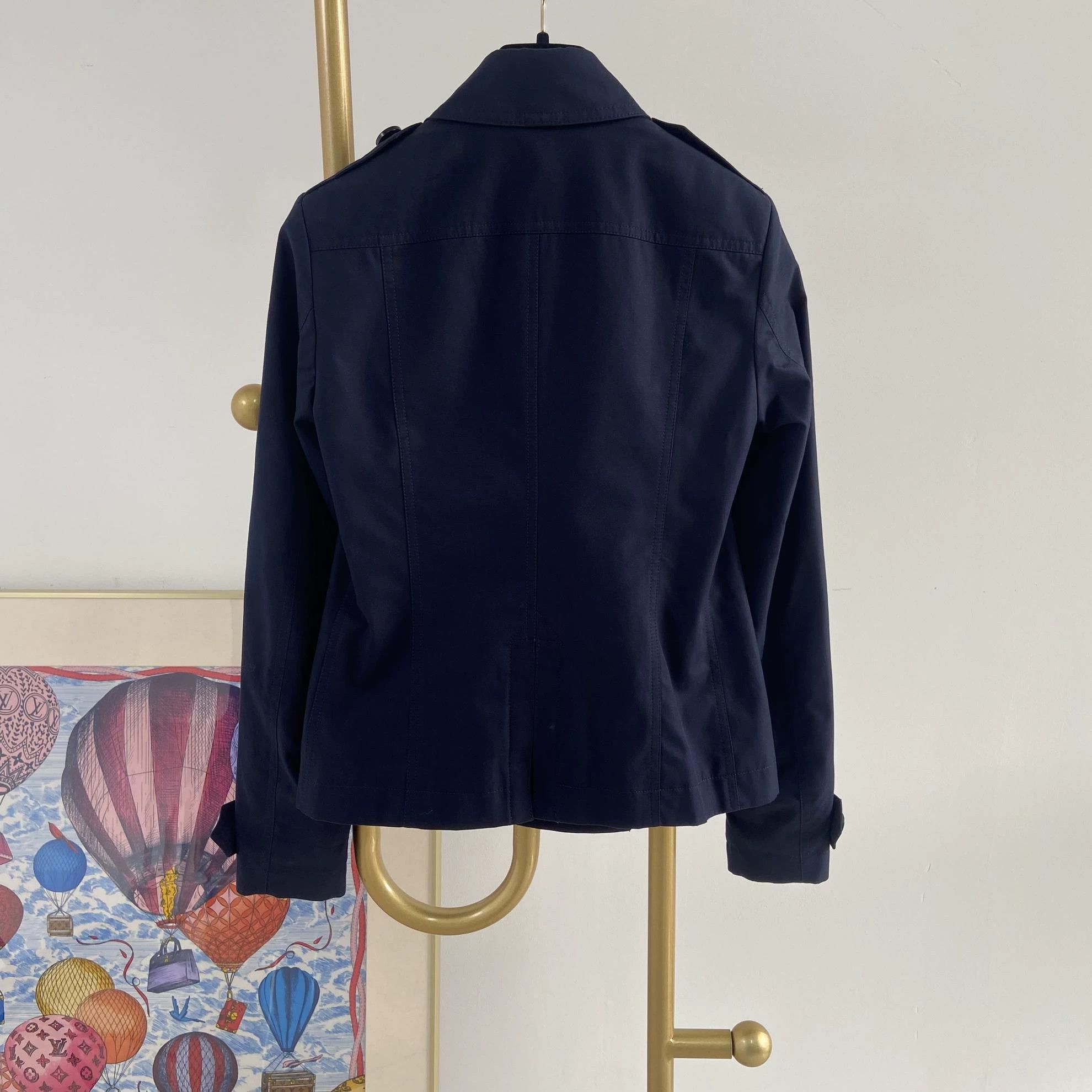 Burberry Burberry Short Trench Coat Navy UK4 Size XS / US 0-2 / IT 36-38 - 2 Thumbnail