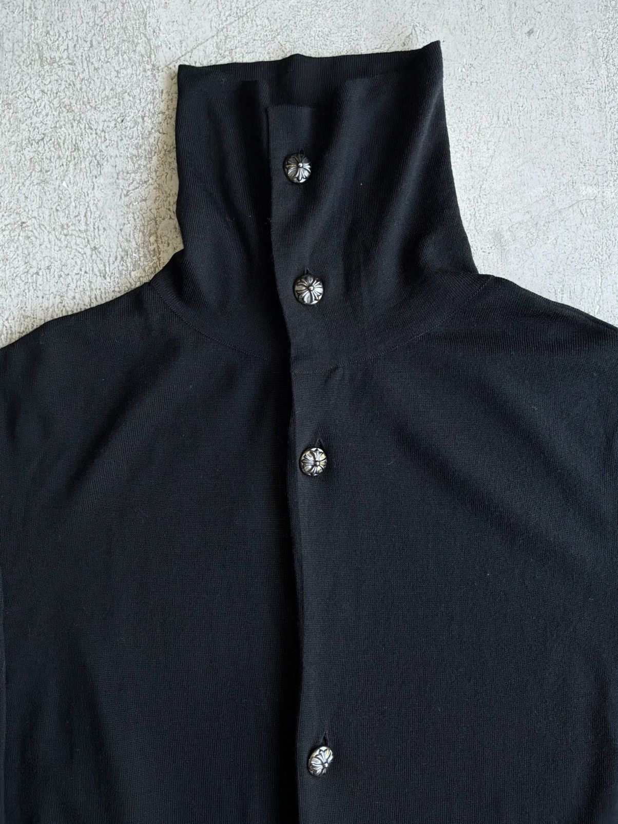 Chrome Hearts Vintage Chrome - Cross Patch Wool Turtle Neck Button Dress Size ONE SIZE - 3 Thumbnail
