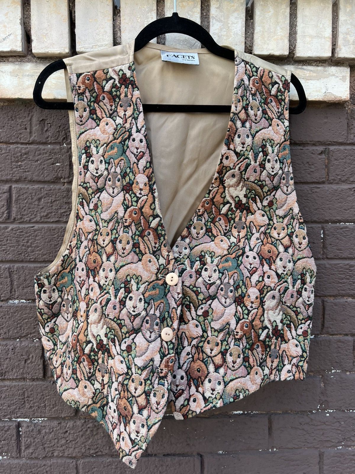 Vintage 80’s 90’s VTG Vintage Facets Mirror Bunny Rabbit Retro Vest Size L / US 10 / IT 46 - 1 Thumbnail