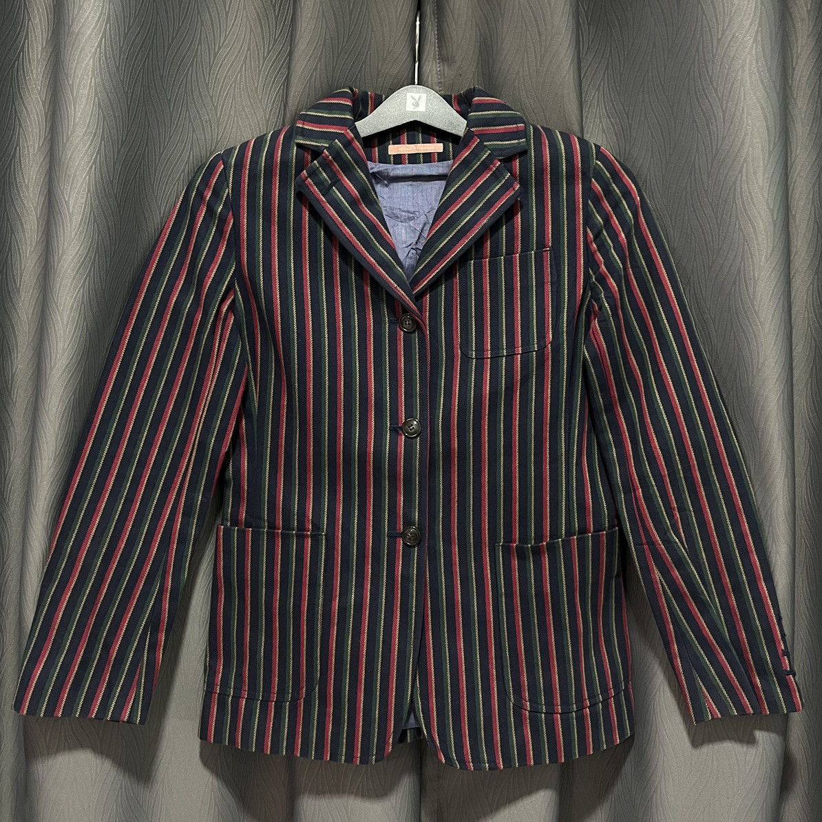 Japanese Brand × URBAN RESEARCH DOORS Urban Research Multicolor Stripes Herringbone Twill Blazer Size S / US 4 / IT 40 - 1 Thumbnail