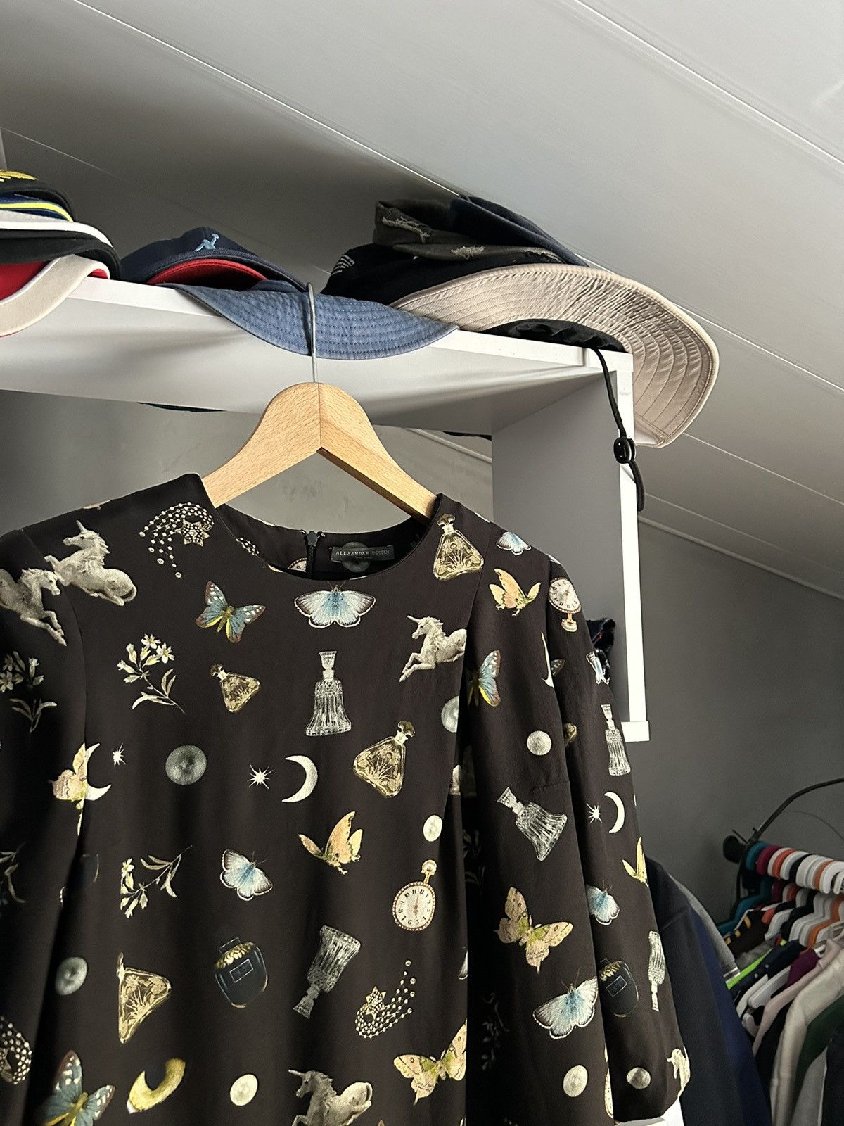 Alexander McQueen Vintage Alexander McQueen Black Butterfly Print Dress Size M / US 6-8 / IT 42-44 - 2 Thumbnail