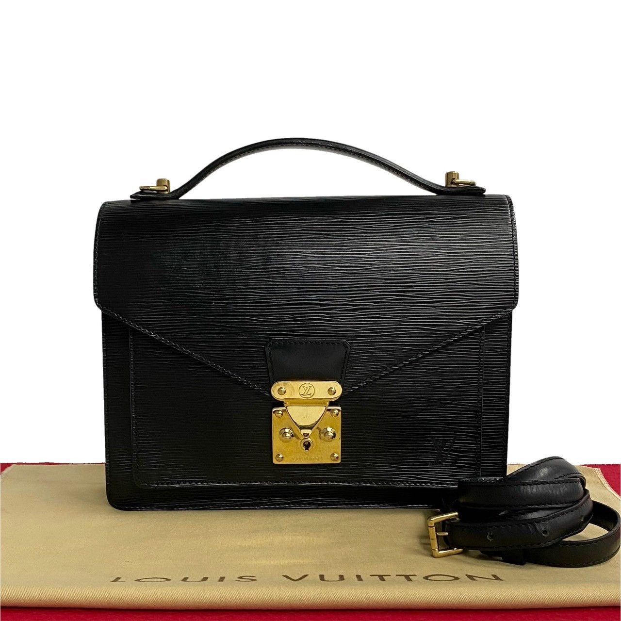 image of Louis Vuitton Epi Monceau 28 in Black, Women's