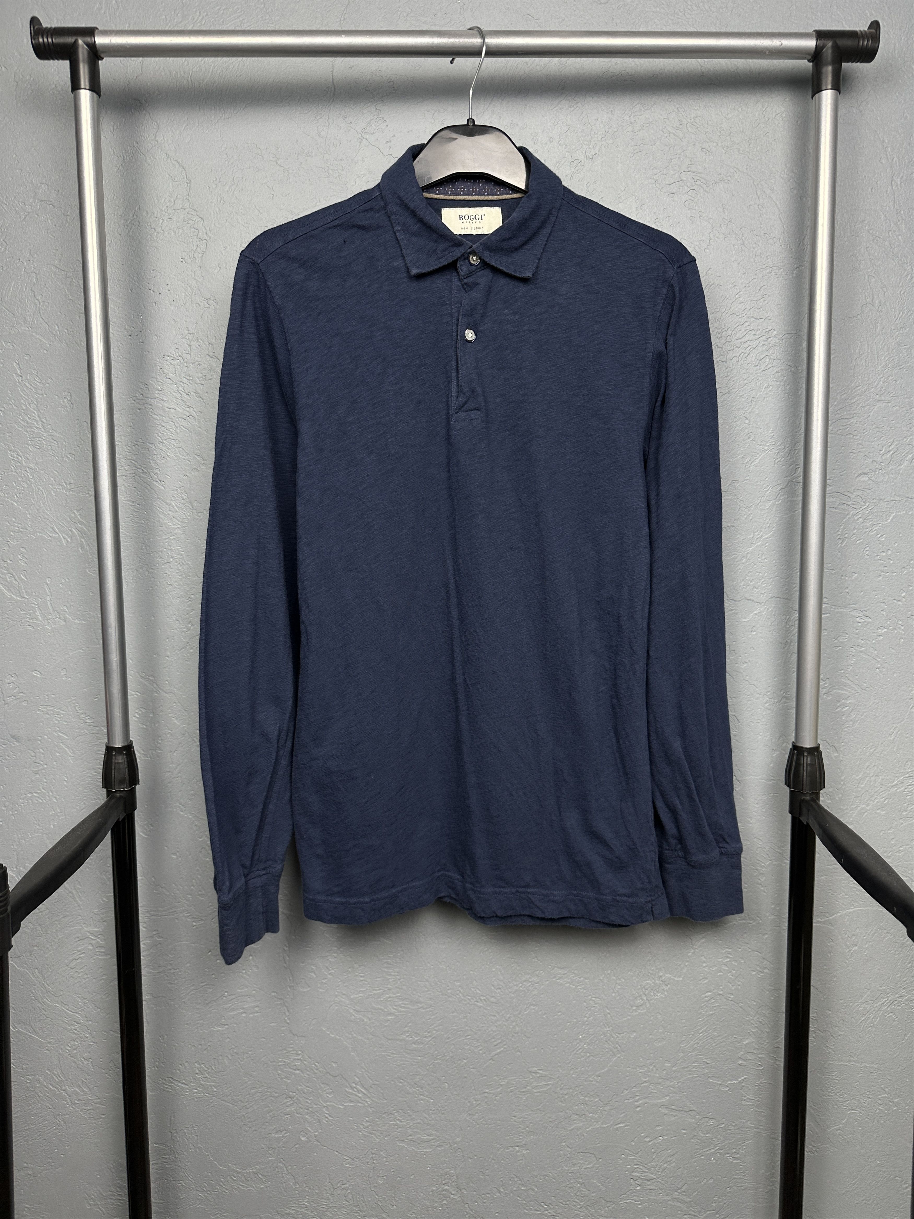 Boggi × Vintage Boggi Milano Vintage Mens Long Sleeve Polo Shirt Size US S / EU 44-46 / 1 - 1 Thumbnail