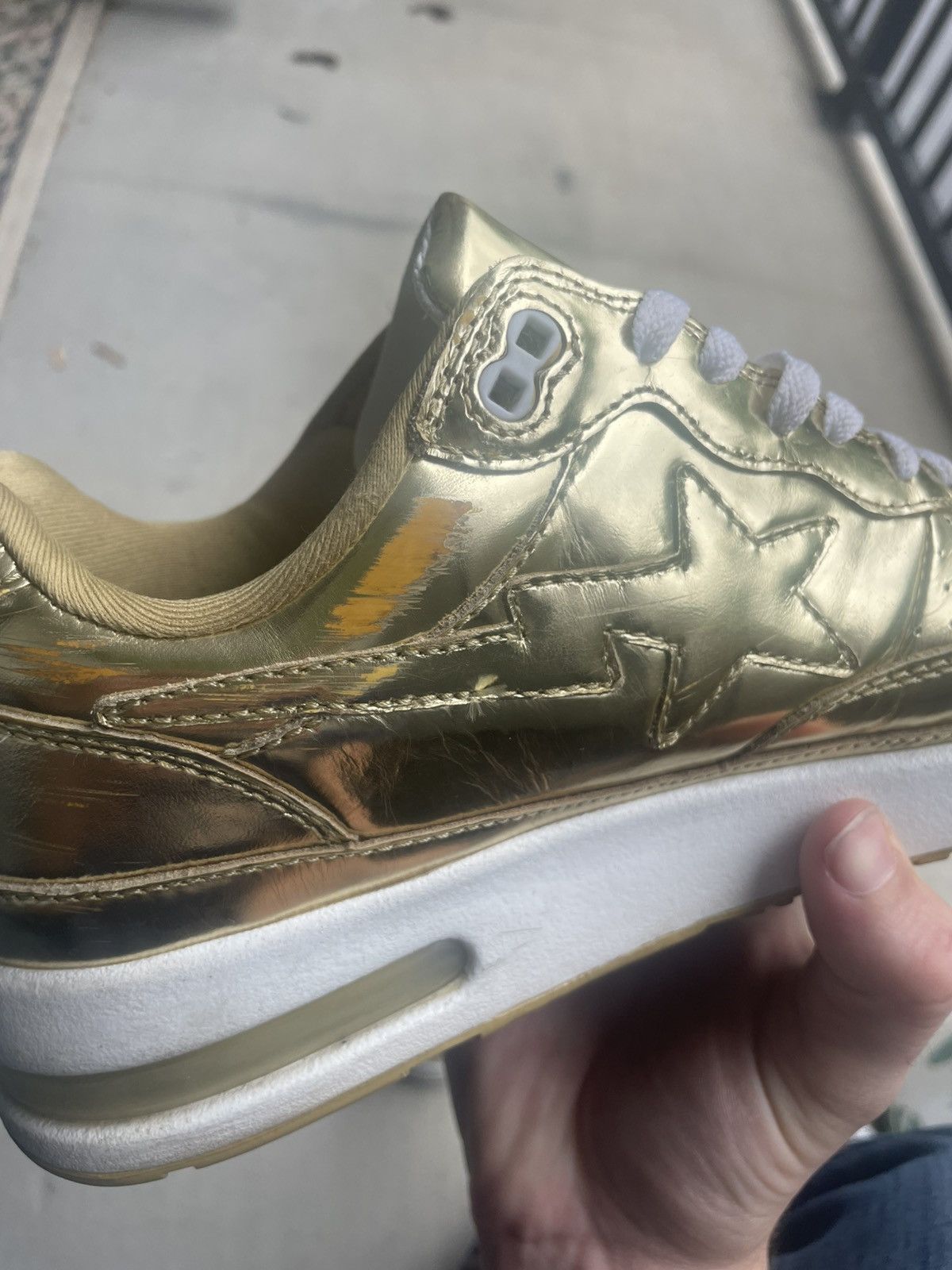 Bape Bape Bapesta Gold Trainers Size US 8.5 / EU 41-42 - 12 Thumbnail