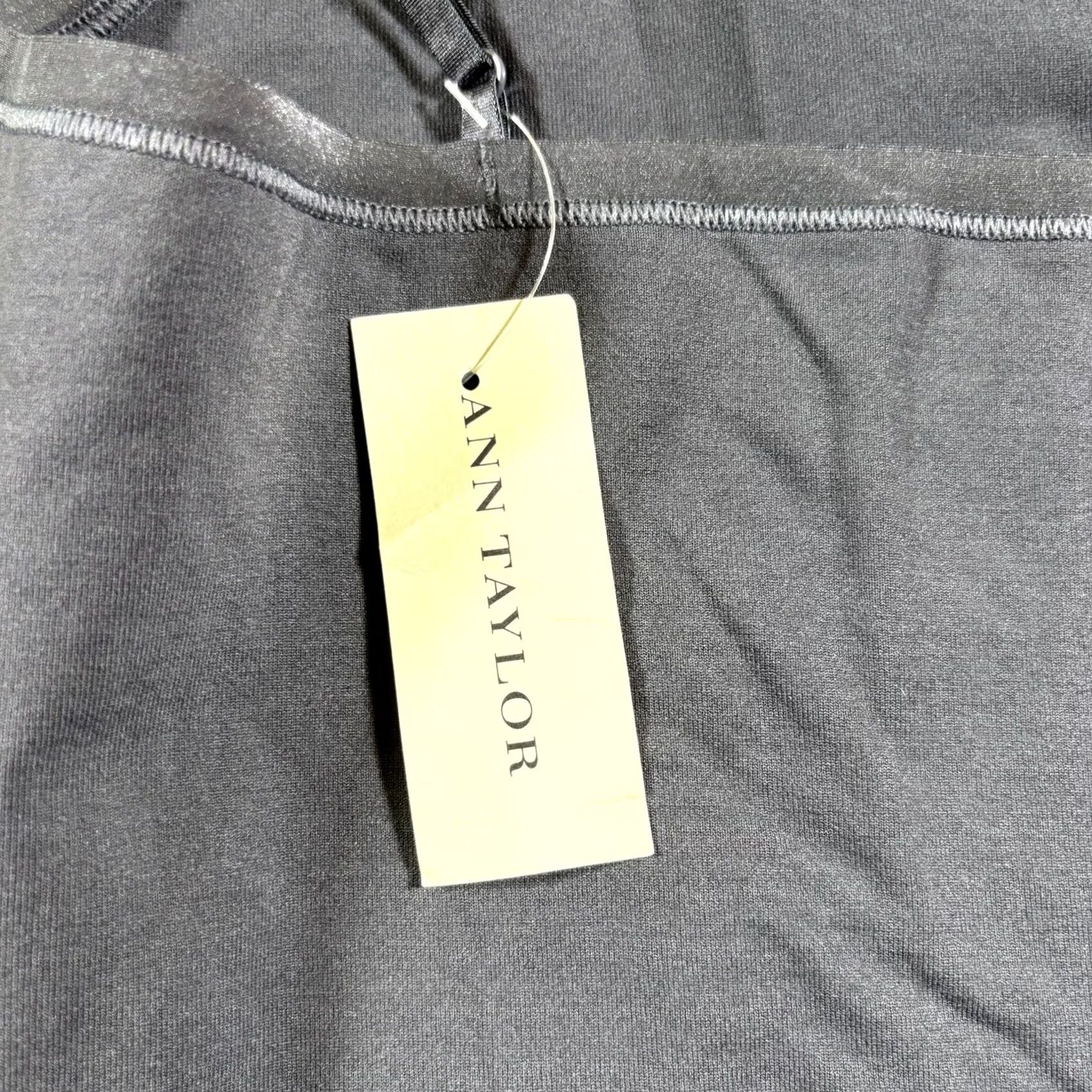 Ann Taylor Ann Taylor Tank Womens Small Gray Stretch Spaghetti Strap Scoop Neck Cami NWT Size S / US 4 / IT 40 - 5 Thumbnail