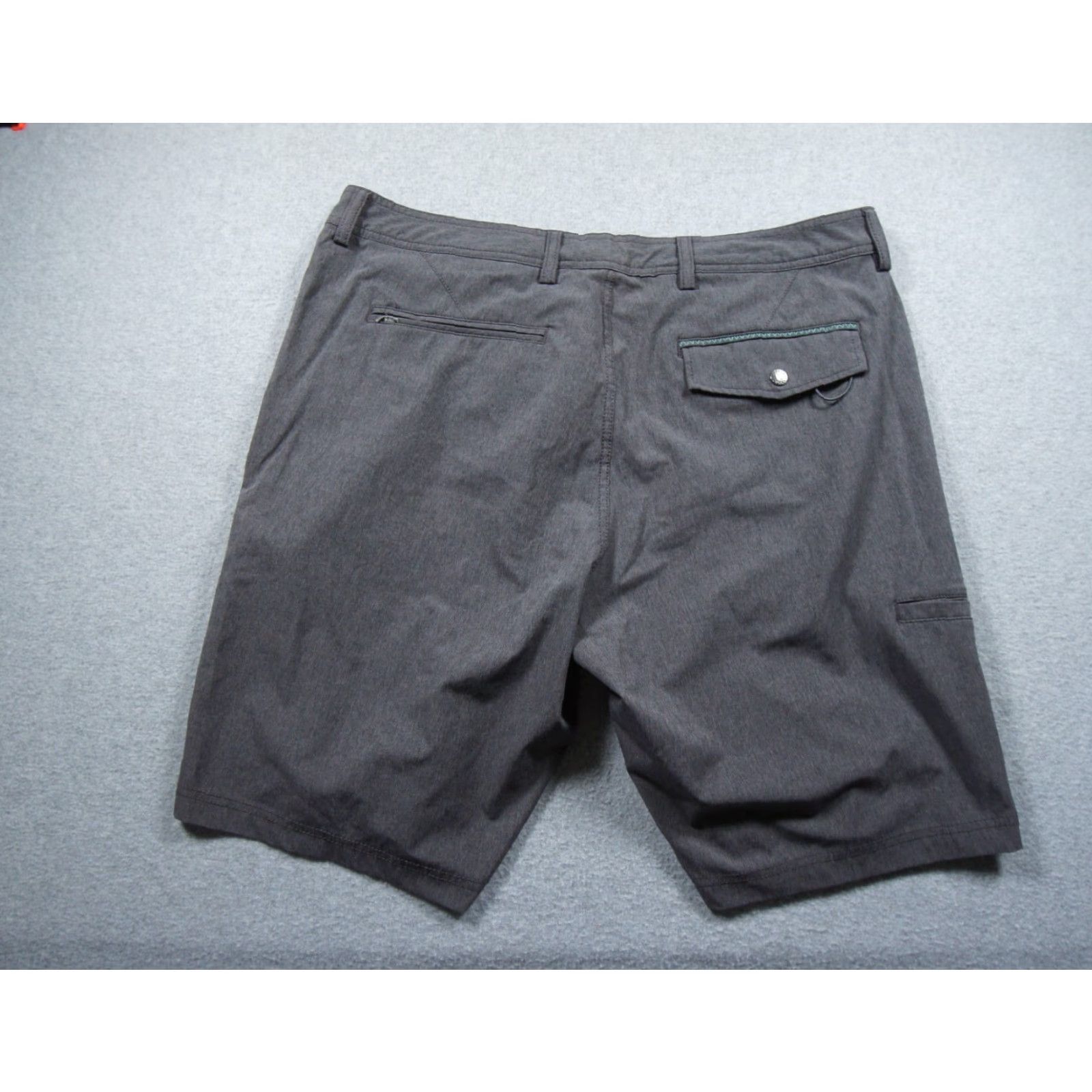 Vintage Linksoul Short Mens 38 Gray Chino Golf Stretch 10"Inseam Flat Front Casual Adult Shirt Size US 38 / EU 54 - 4 Thumbnail