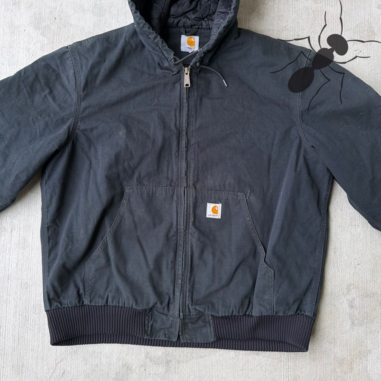 Carhartt × Vintage Carhartt black hooded work wear jacket Size US L / EU 52-54 / 3 - 3 Thumbnail