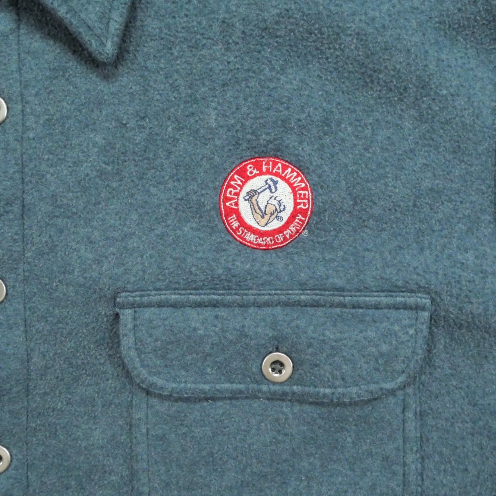 Vintage VINTAGE Wear Guard Arm & Hammer Shirt Adult Large Blue Fleece Button Up Size US L / EU 52-54 / 3 - 2 Thumbnail