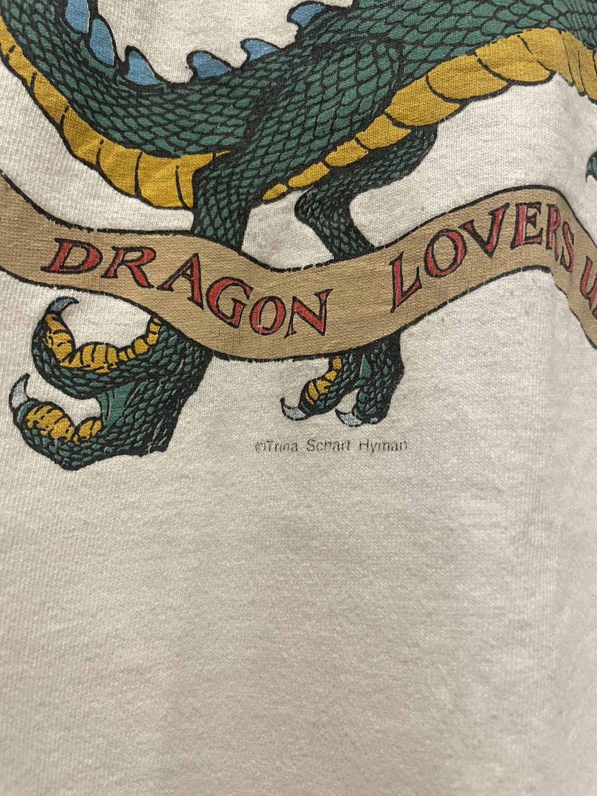 Other Vintage 90s Dragon Lovers Unite Trina Schart Hyman T-Shirt Size US XL / EU 56 / 4 - 4 Thumbnail