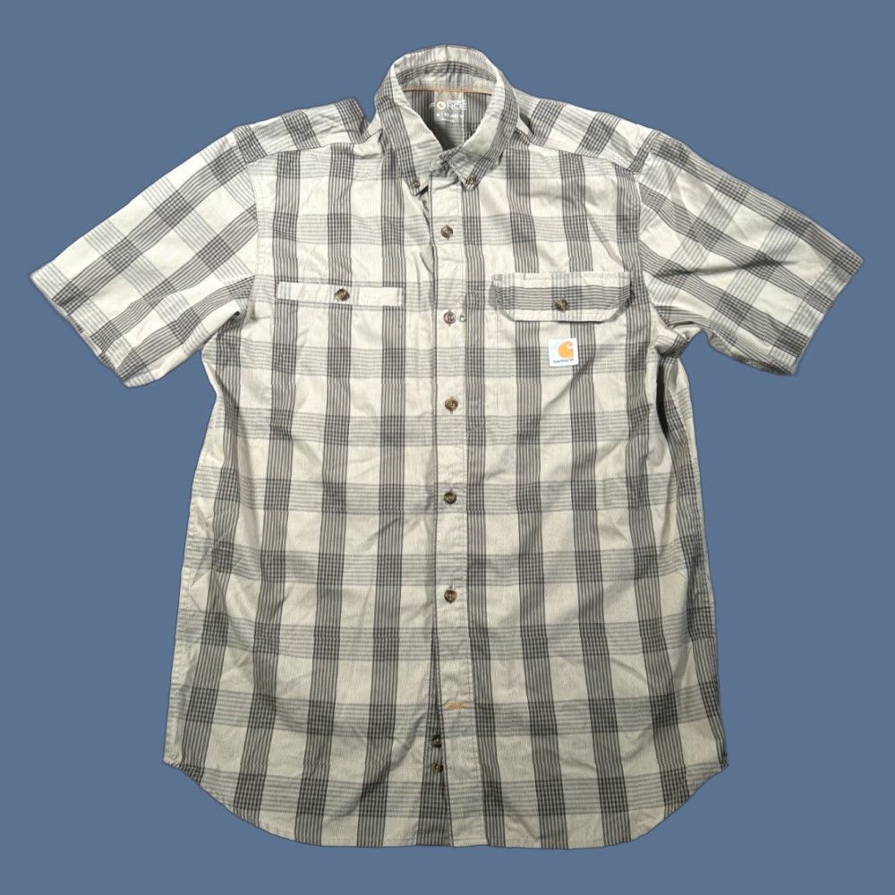 Carhartt VINTAGE Carhartt Shirt Mens M Short Sleeve Force Relax Workwear Vented Tan Plaid Size US M / EU 48-50 / 2 - 1 Thumbnail