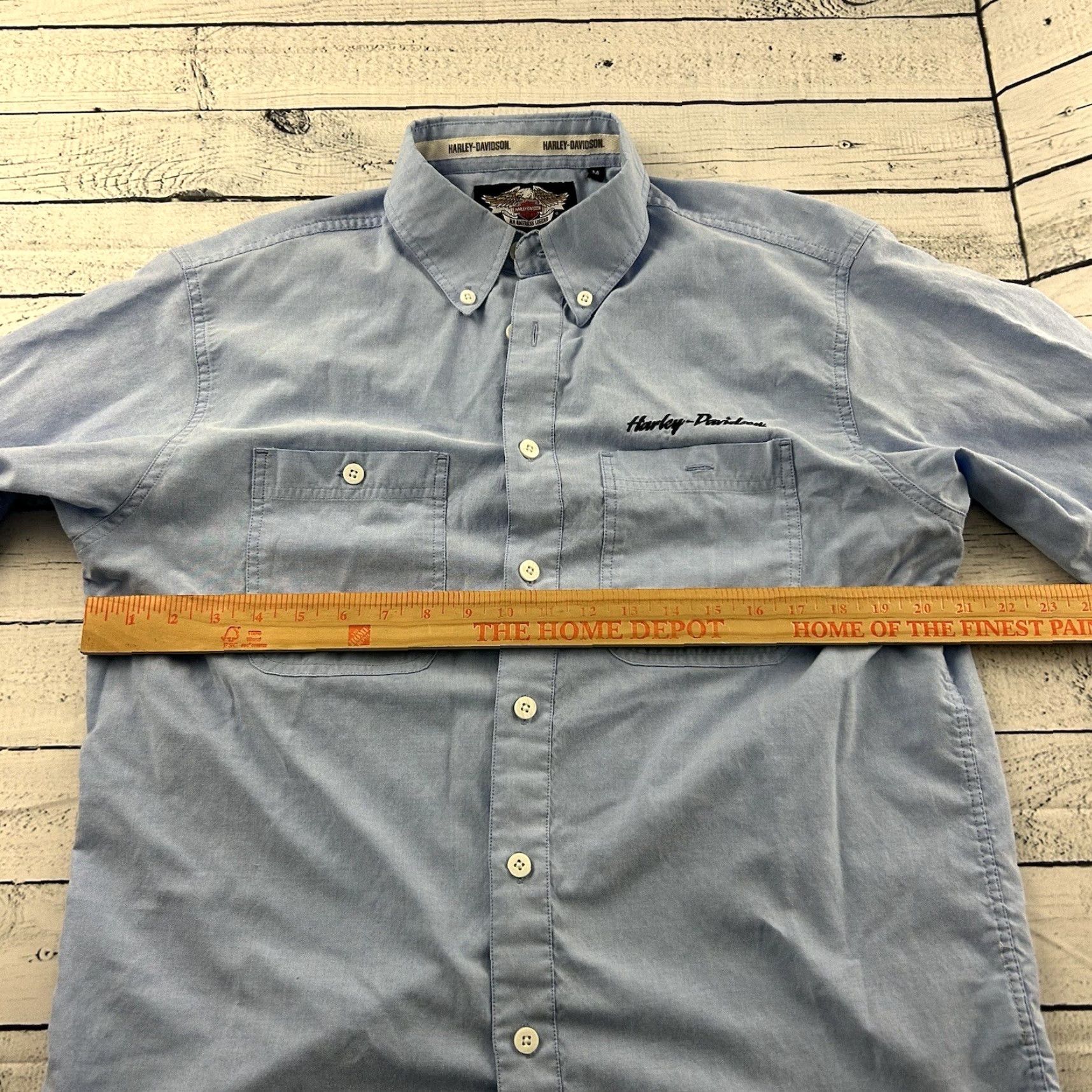 Harley Davidson Harley-Davidson Long Sleeve Button-Up Shirt Men's M Blue Size US M / EU 48-50 / 2 - 5 Thumbnail