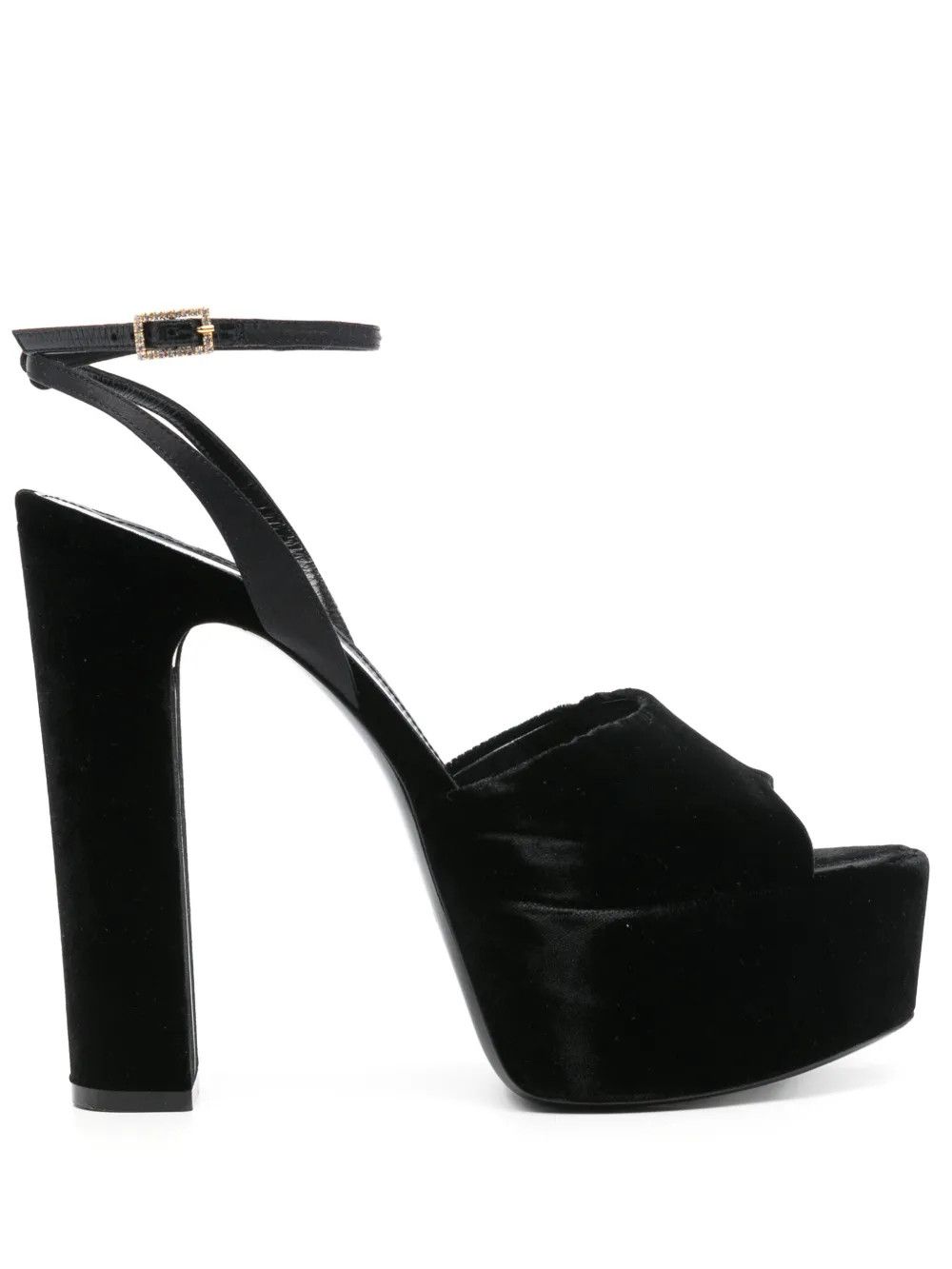 Saint Laurent Paris o1y0126 Ankle Strap Sandals in Black Size US 11 / IT 41 - 1 Thumbnail