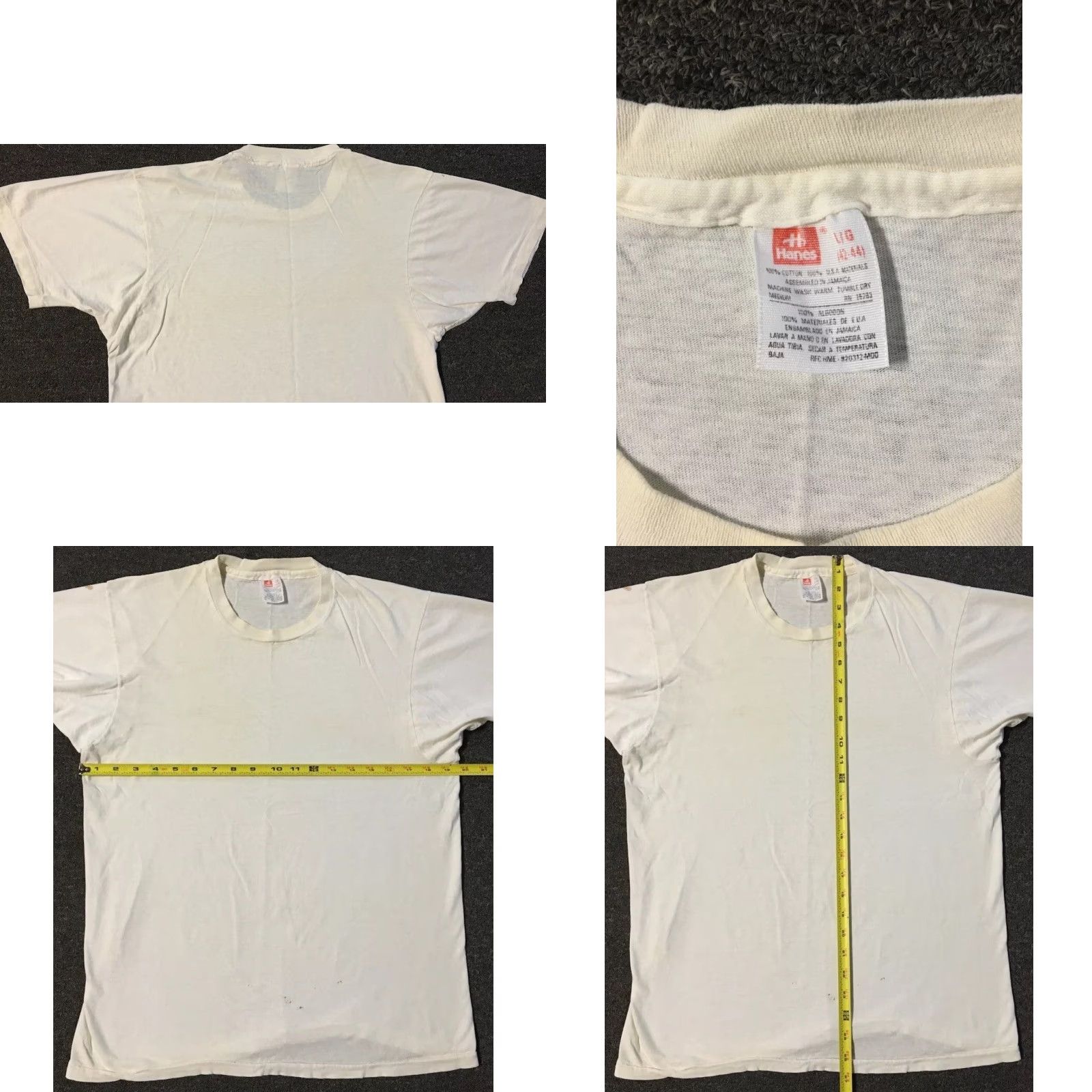 Hanes VINTAGE Hanes 80s 90s Shirt S Grunge Biker Punk Skate Surf Trucker Distressed White Mens Short Sleeve T-Shirt Streetwear 90s Size US S / EU 44-46 / 1 - 9 Thumbnail