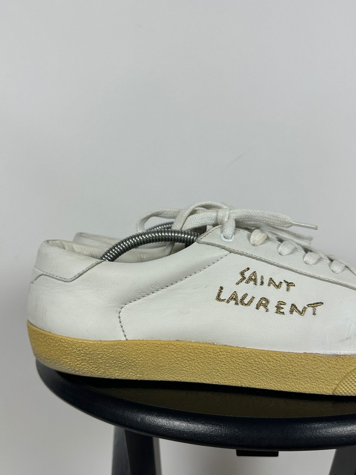 Saint Laurent Paris Saint Laurent Paris Court Classic Leather Low Top Sneakers Size US 12 / EU 45 - 15 Thumbnail