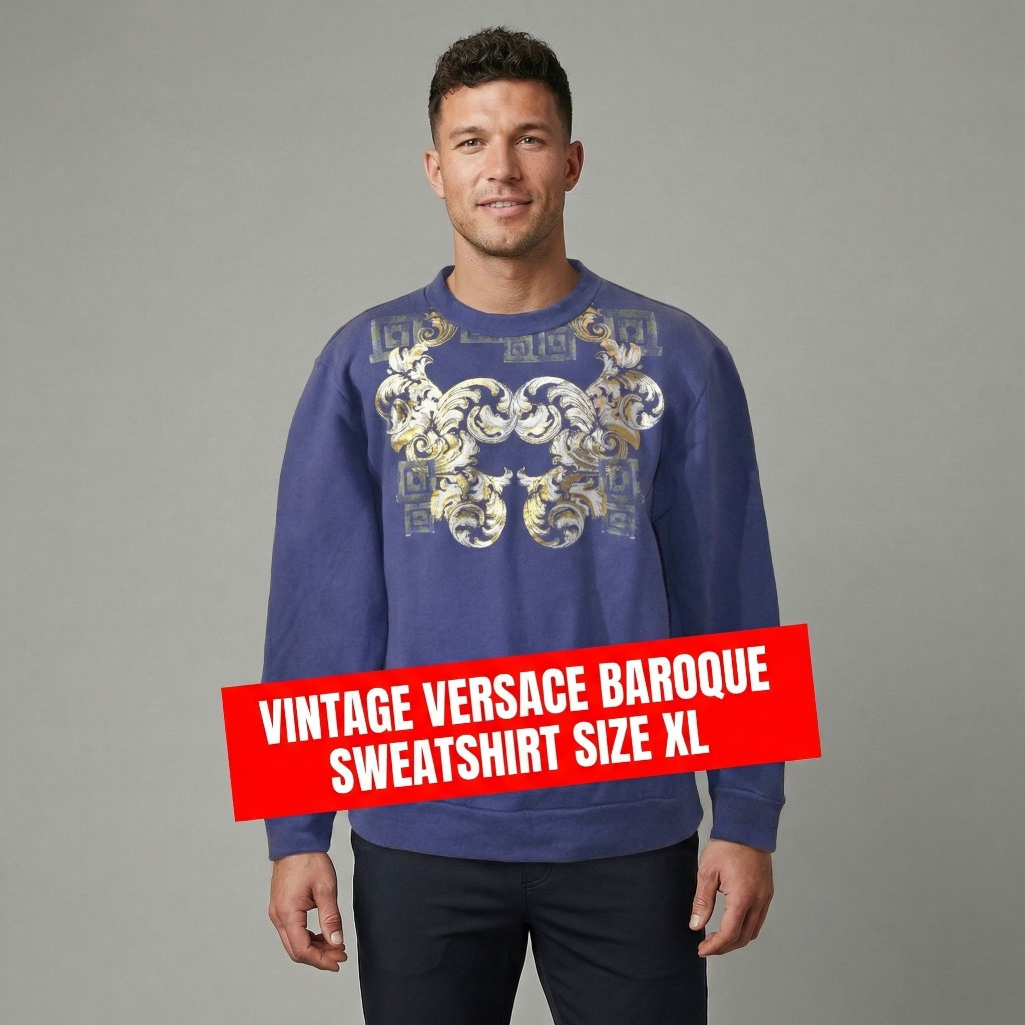 Versace Rare Vintage Versace Collection Baroque Sweatshirt XL Size US XL / EU 56 / 4 - 1 Thumbnail