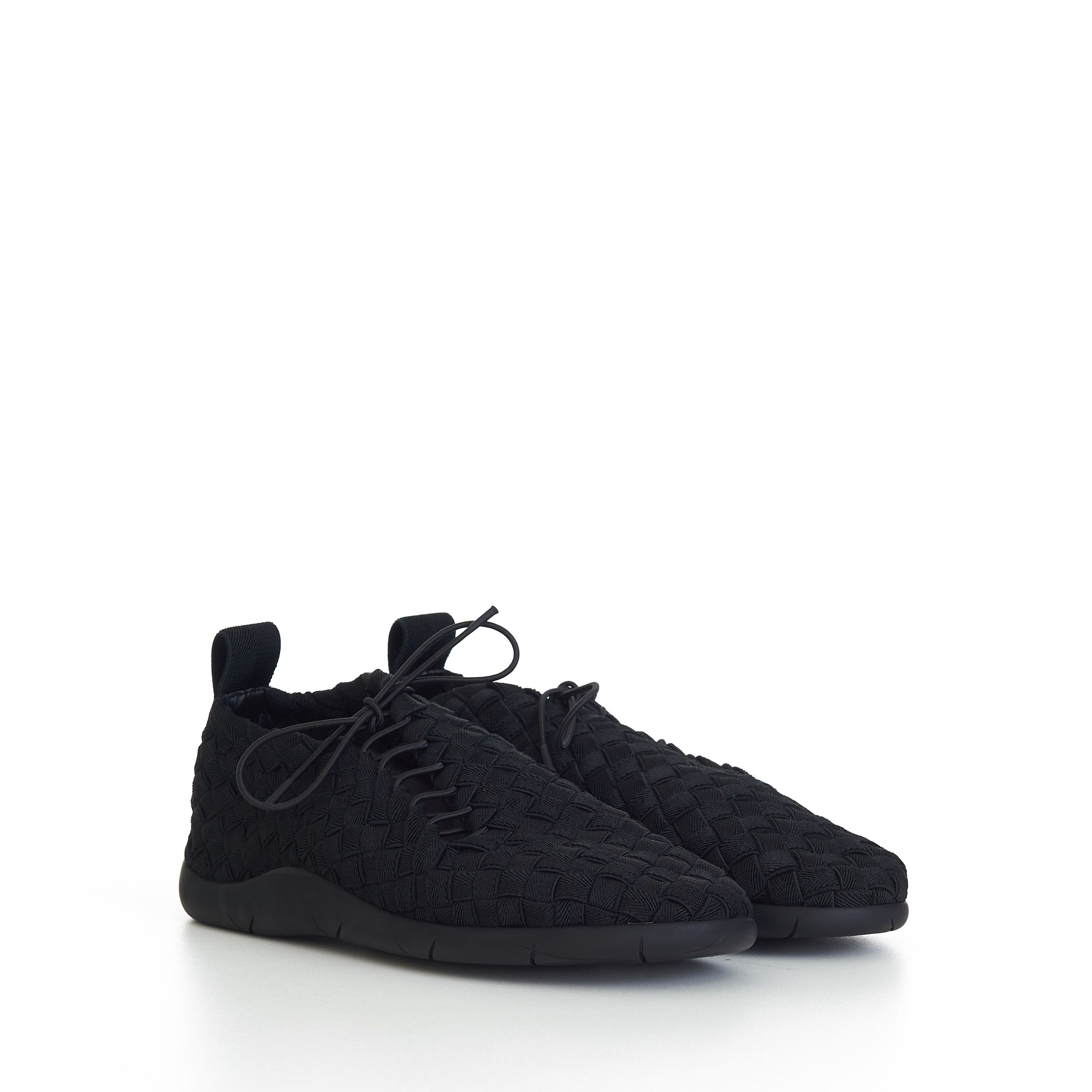 Bottega Veneta "Plat" Lace-up Sneakers In Black Intrecciato Elastic Size US 6 / EU 39 - 1 Thumbnail