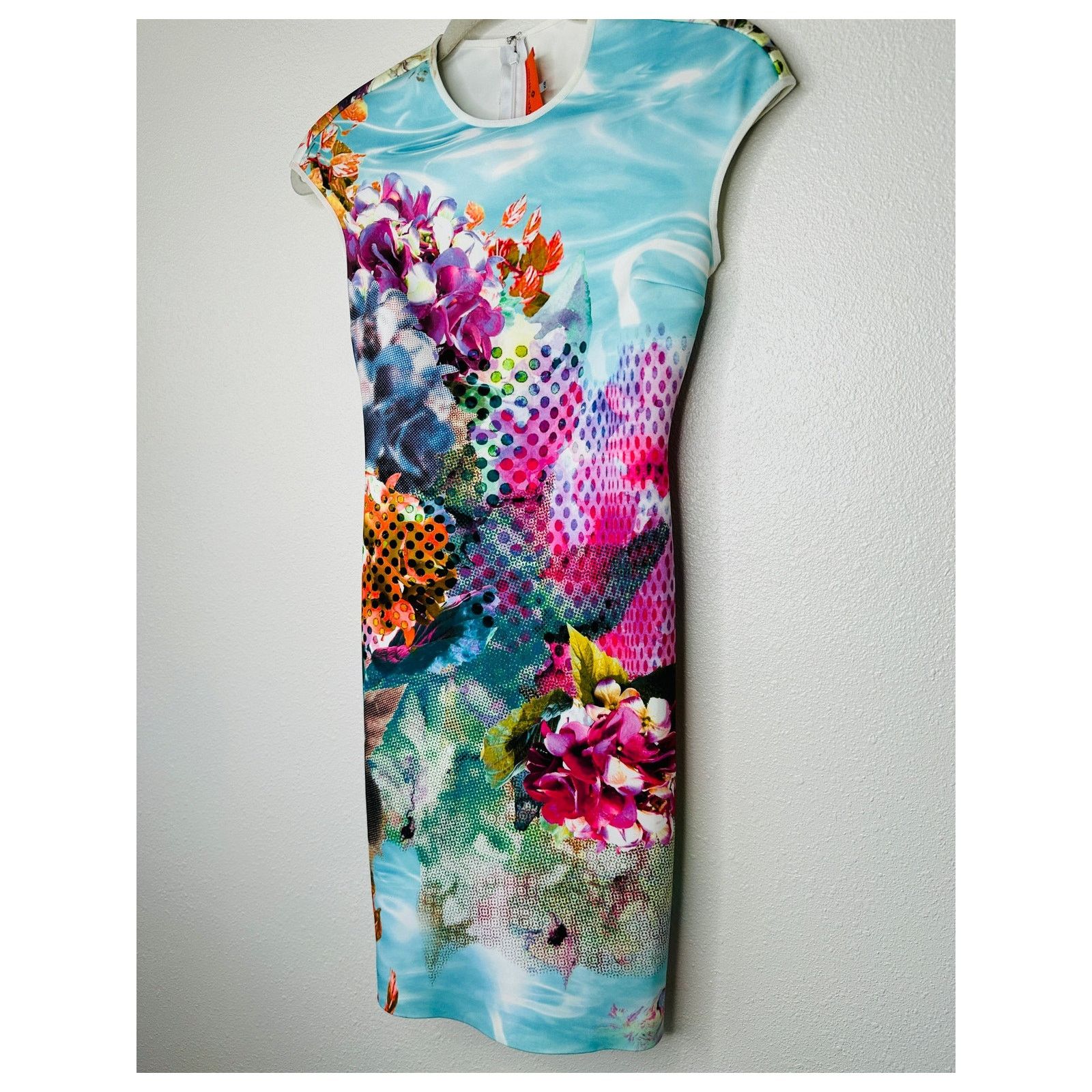 Clover Canyon Clover Canyon Pool Flower MultiColor Aqua Bodycon Dress XS Size XS / US 0-2 / IT 36-38 - 4 Thumbnail