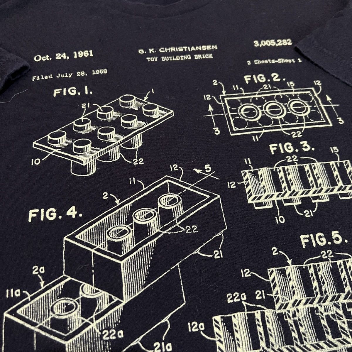 Cartoon Network × LEGO Lego Building Blocks blueprint of blivks black graphic Tee L Size US L / EU 52-54 / 3 - 3 Thumbnail