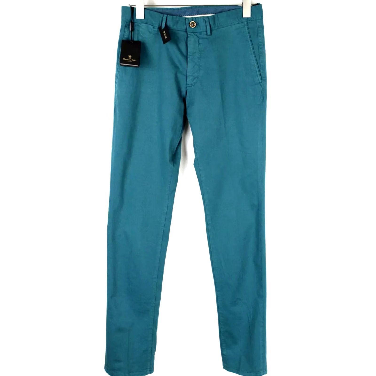 Massimo Dutti Massimo Dutti Trousers Men's US 30 Chino Stretchy Zip Fly Pockets Blue Slim 98% cotton 2% elastane Mens Size US 30 / EU 46 - 2 Thumbnail