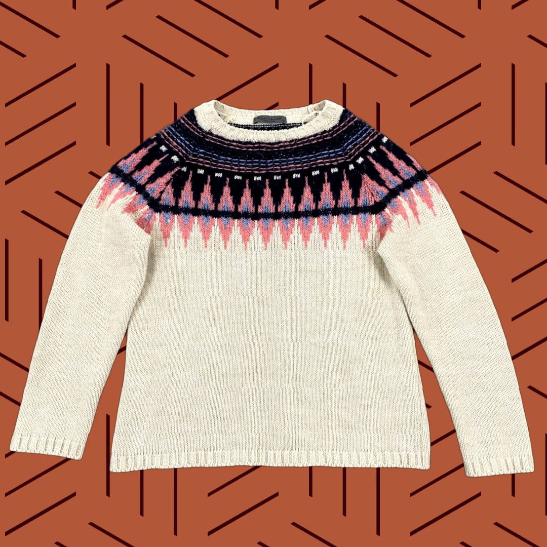 Anthropologie ELSAMANDA Anthropologie Sweater Women Small Brown Mohair Wool Alpaca Pullover Size S / US 4 / IT 40 - 1 Thumbnail
