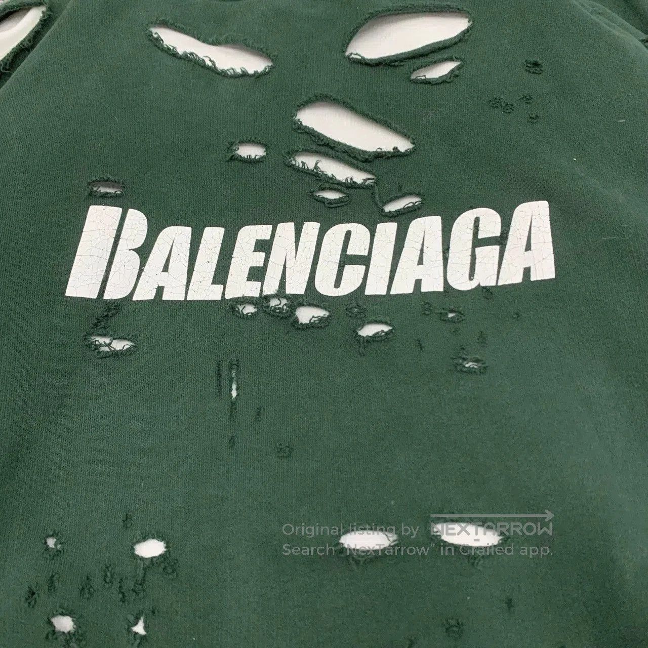 Balenciaga balenciaga green distressed hoodie for sale. Size US XS / EU 42 / 0 - 8 Thumbnail