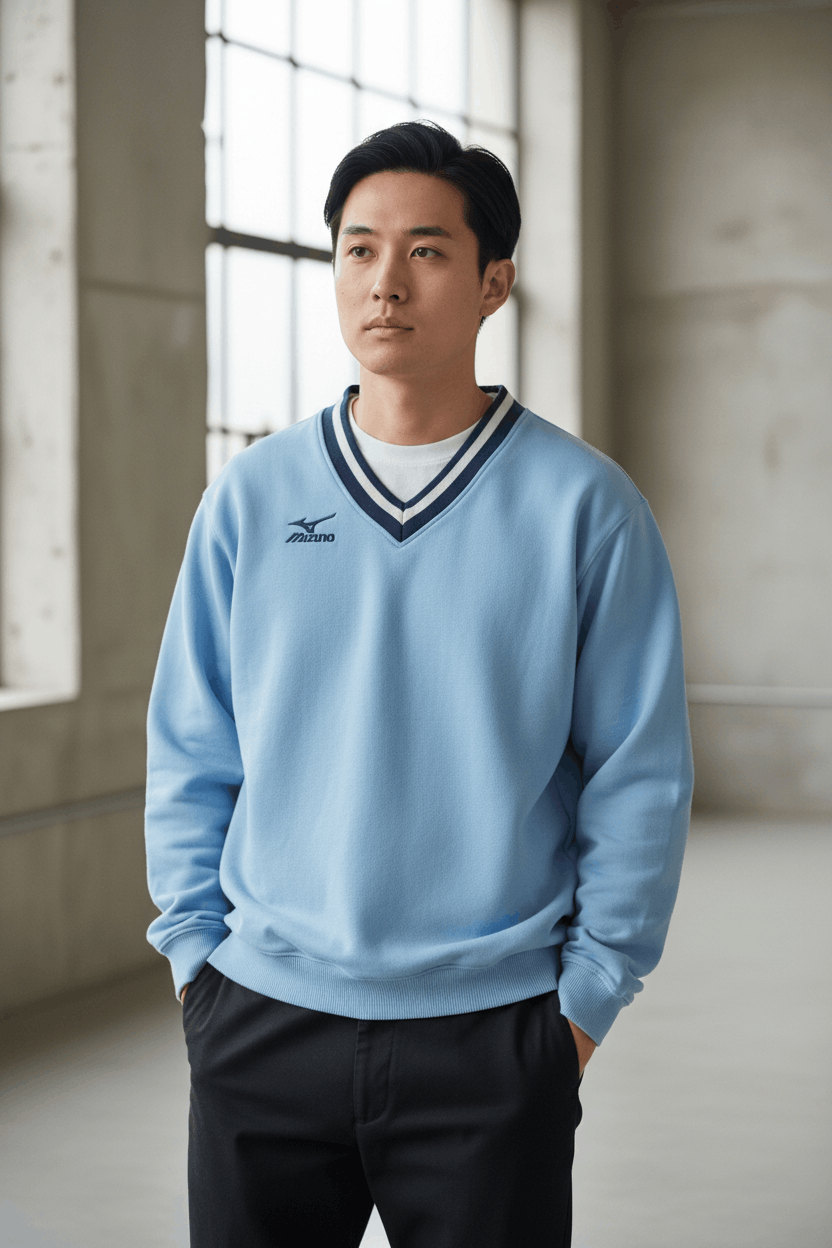 Mizuno Vintage MIZUNO Sportswear Blue Ocean Sportswear Sweatshirts Size US M / EU 48-50 / 2 - 1 Thumbnail