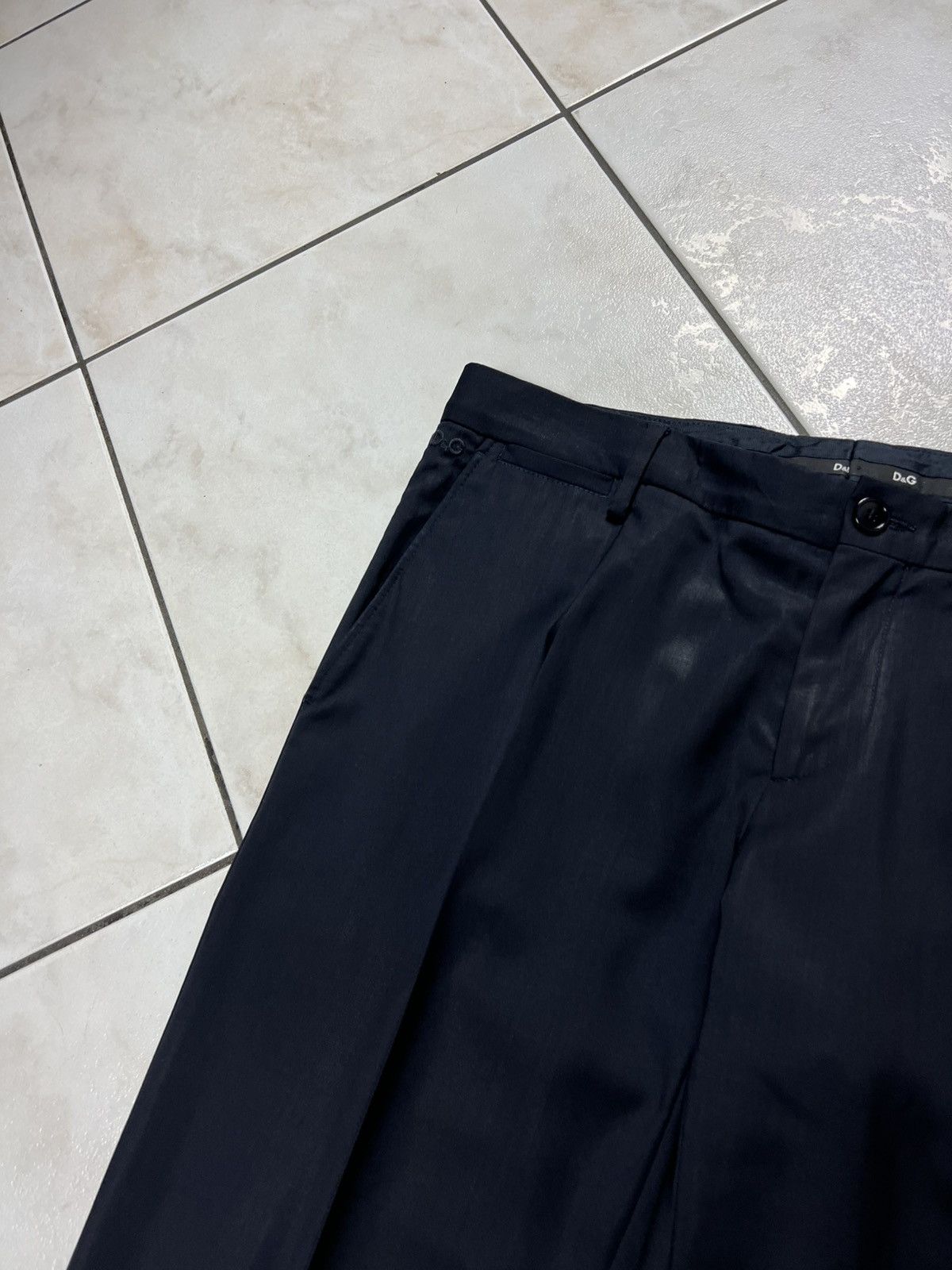 Dolce & Gabbana Dolce&Gabbana classic wool dark navy creased old money pants Size US 32 / EU 48 - 10 Thumbnail