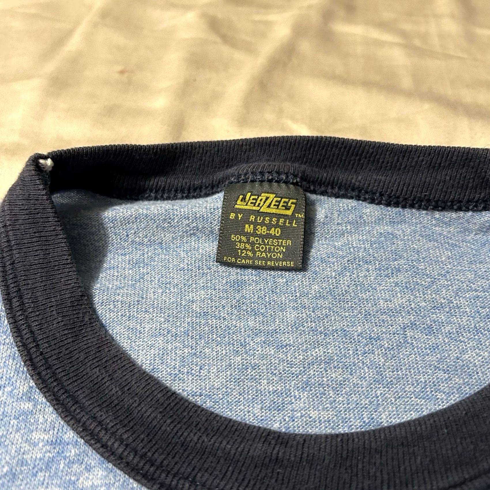 Jerzees VINTAGE Jerzees Ringer Shirt 80s Dearborn Michigan Henry Ford Museum Blue M Mens Medium Size US M / EU 48-50 / 2 - 3 Thumbnail