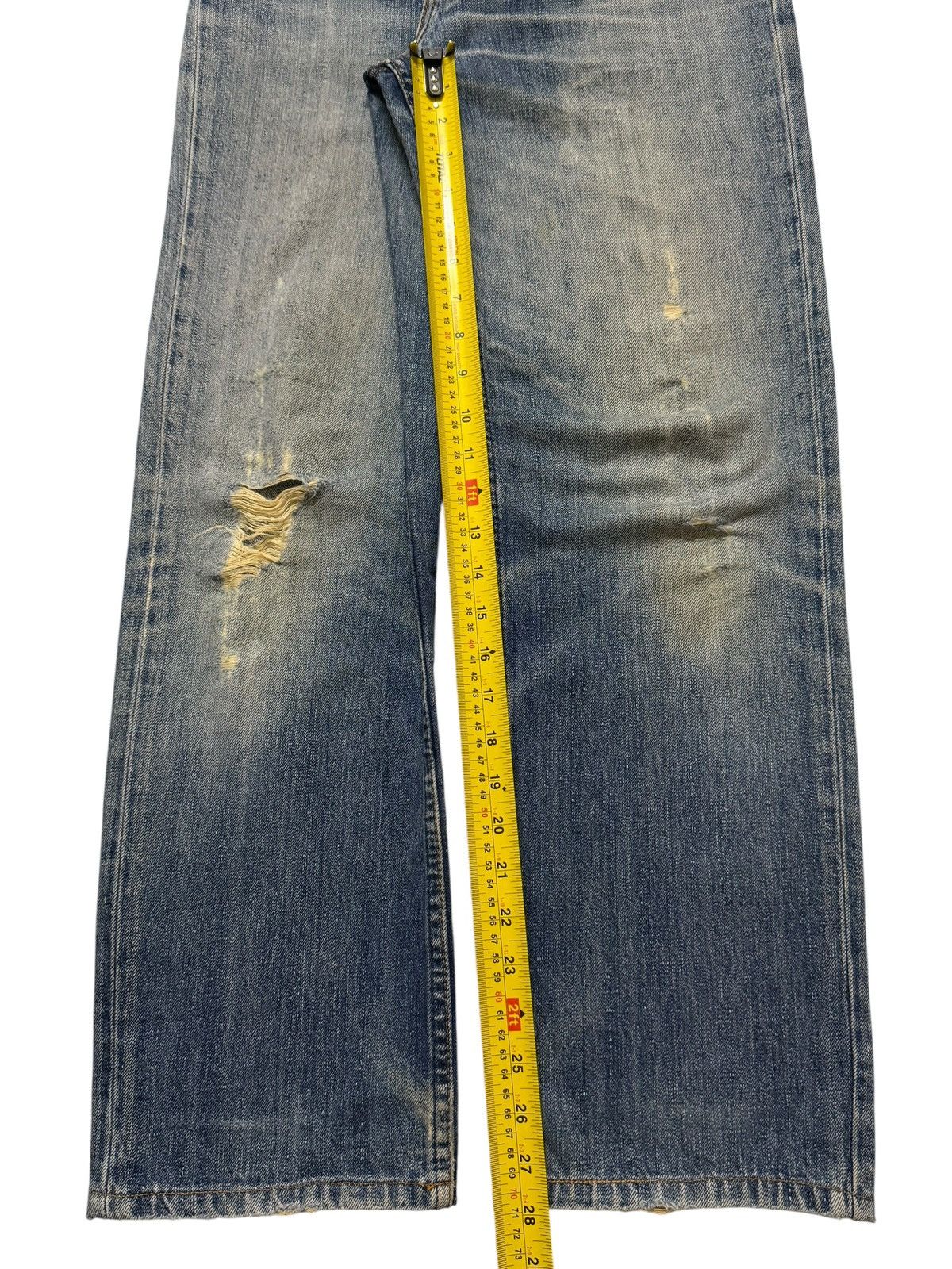 Levi's Vintage 90s Levis 502 Blue Faded Wash Distressed Regular Fit Size US 30 / EU 46 - 11 Thumbnail