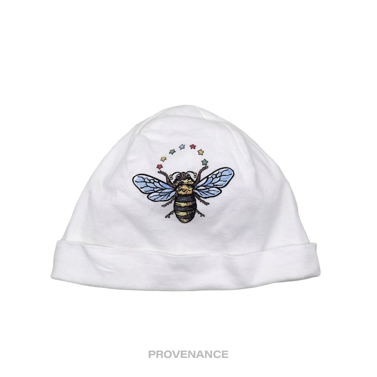 Gucci 🔴 Gucci Baby Cotton Cap - Bee White Size ONE SIZE - 1 Thumbnail