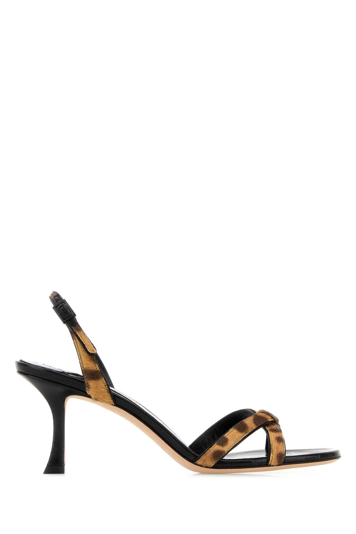 Jimmy Choo Printed Calf Hair Elsy 70 Sandals Size US 6 / IT 36 - 1 Thumbnail