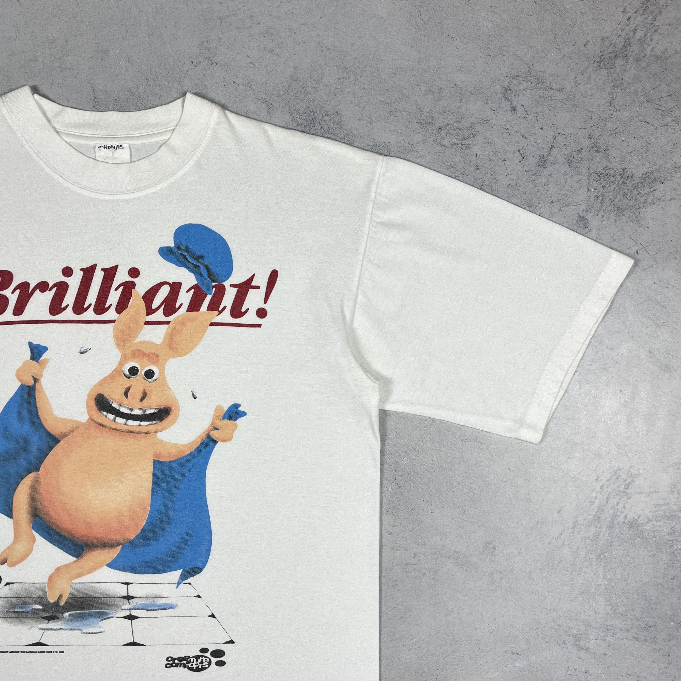 Cartoon Network Vintage “Brilliant” Creature Comforts Cartoon T Shirt 1992 Size US M / EU 48-50 / 2 - 3 Thumbnail