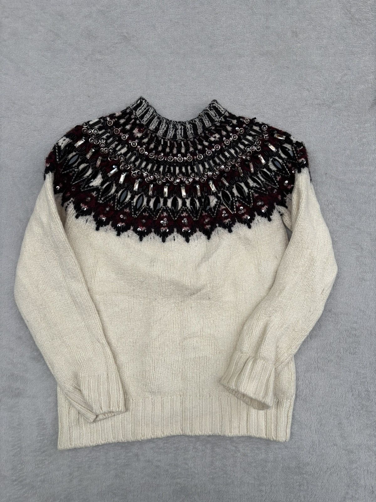 Gucci Pre Fall 2015 Heavy Embellished Yoke Design Knit Sweater Size S / US 4 / IT 40 - 11 Thumbnail