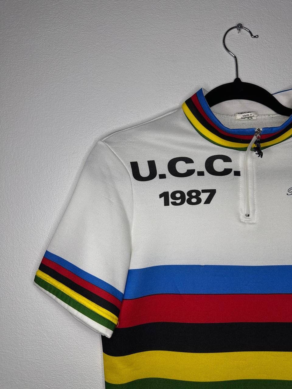 Le Coq Sportif Blacky U.C.C. 1987 Cycling Olympic Jersey Retro Vintage Size US M / EU 48-50 / 2 - 4 Thumbnail